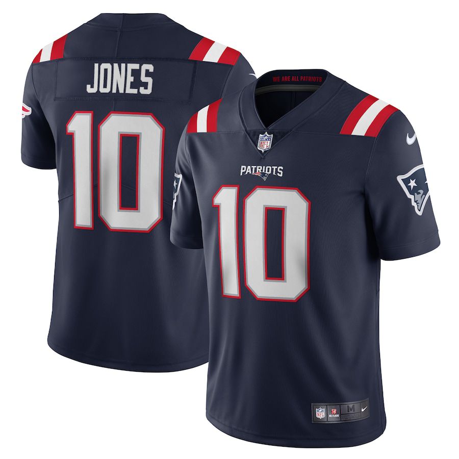 Men New England Patriots #10 Mac Jones Nike Navy Vapor Limited NFL Jersey
